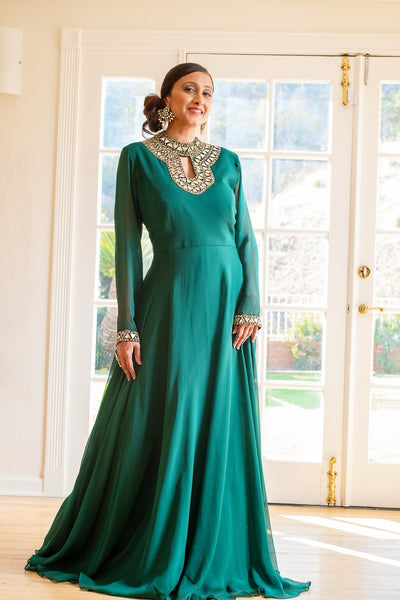 Rani- Georgette Gown with mirror work