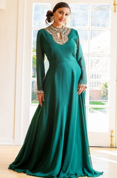 Rani- Georgette Gown with mirror work