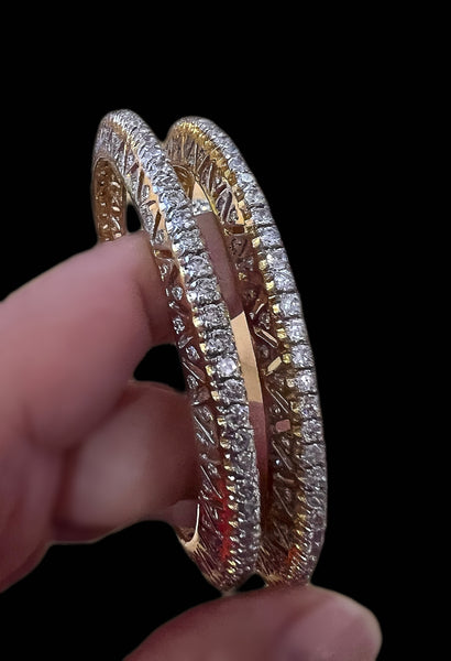 Intricate motif diamond / gold bangles - SOLD OUT