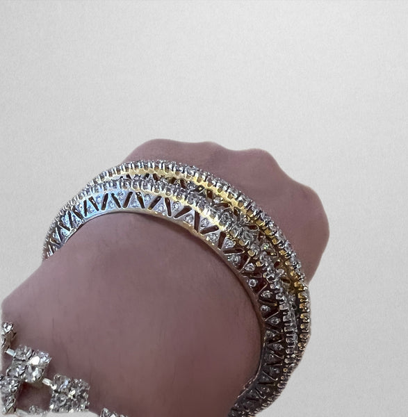 Intricate motif diamond / gold bangles - SOLD OUT