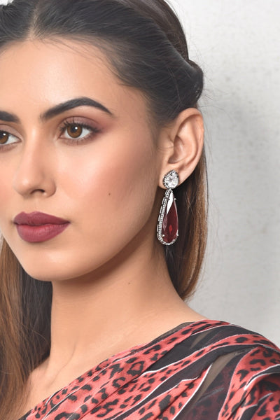 Ruby teardrop earrings