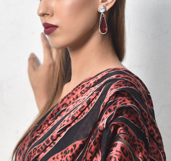 Ruby teardrop earrings