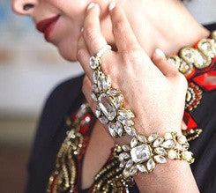 Crystal and Gold statement Hand Jewelry- SOLD OUT