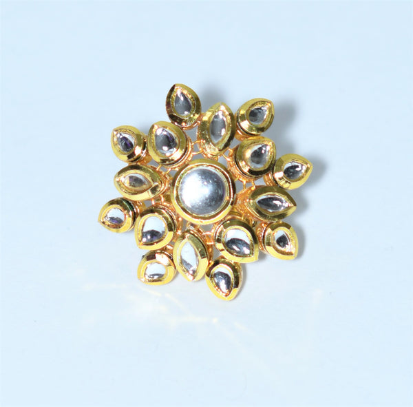 Gold/ Kundan opulent ring