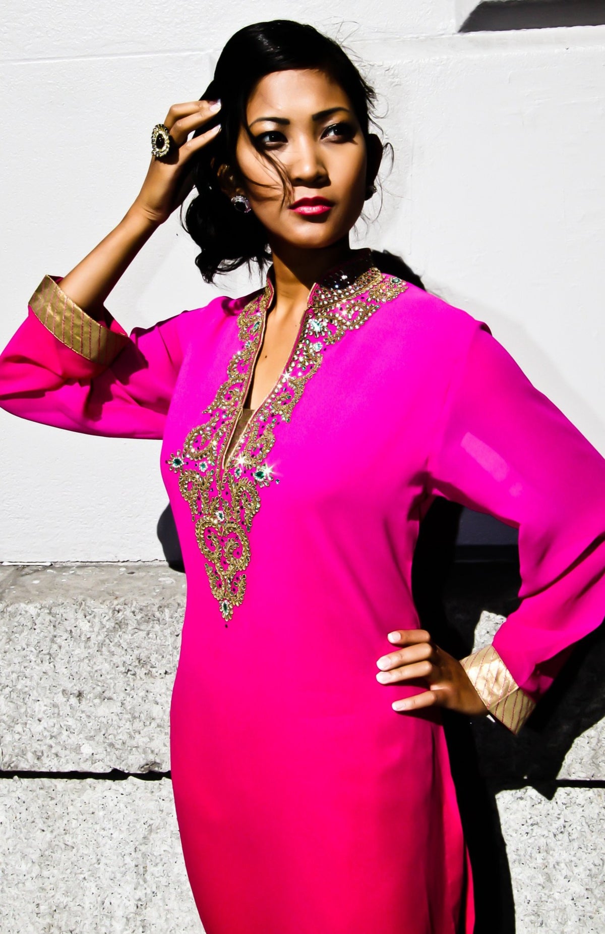 Fuschia/ Crimson Ombre Kurta - SOLD OUT