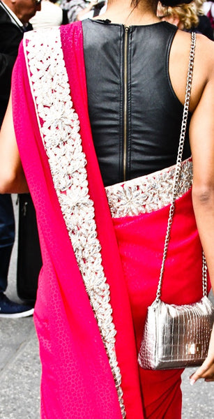 Hema- The City Chic Diva Sari & Leather Blouse